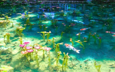 この透明度と美しさはCG！？岐阜県の超人気観光スポットの「モネの池」には、まるで絵画のような色鮮やかな美しい光景が目の前に広がっていた！
