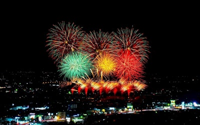 The Aizu Fireworks Display in Aizu, Fukushima Is a Huge Event Held Each Year Filled With Hopes for the Recovery From the Great East Japan Earthquake. Approximately 10,000 Fireworks Light up the Night Sky in This Spectacular Event!