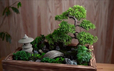 讓日本庭院進入室內！燈籠、石橋、盆栽…超絕真實的微型庭園的製作方法只需12分鐘！