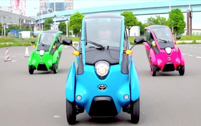 The New "I-Road" Gliding Through the Streets of Tokyo. The Futuristic, Ultra-Compact Car Developed by Toyota Is a High-Performance Machine That Will Blow You Away!