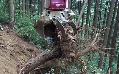 【高性能な林業機械】コマツPC78フェラーバンチャザウルスを使用した作業道の開設風景 